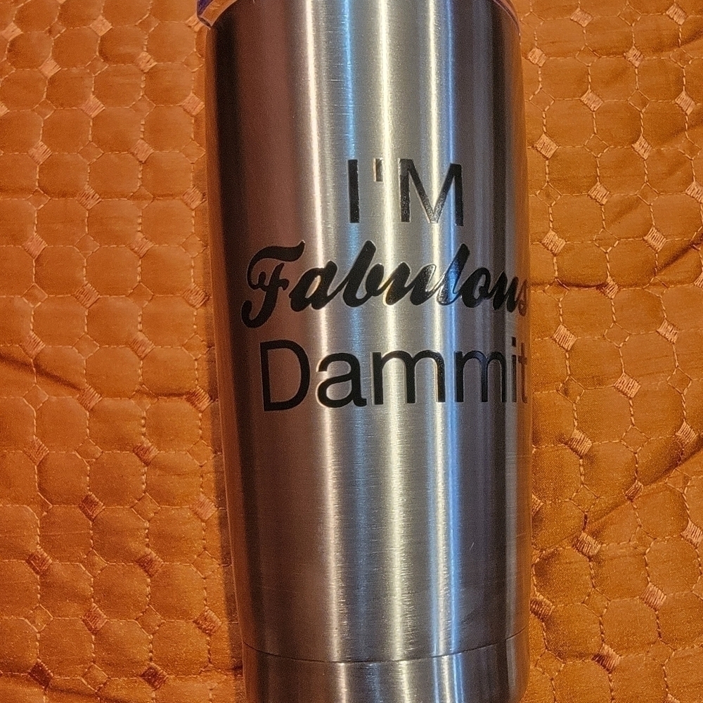 20 oz "I'm Fabulous Dammit" Yoga Chickie Stainless Steel Tumbler Mug/Cup NEW!! - Picture 3 of 9